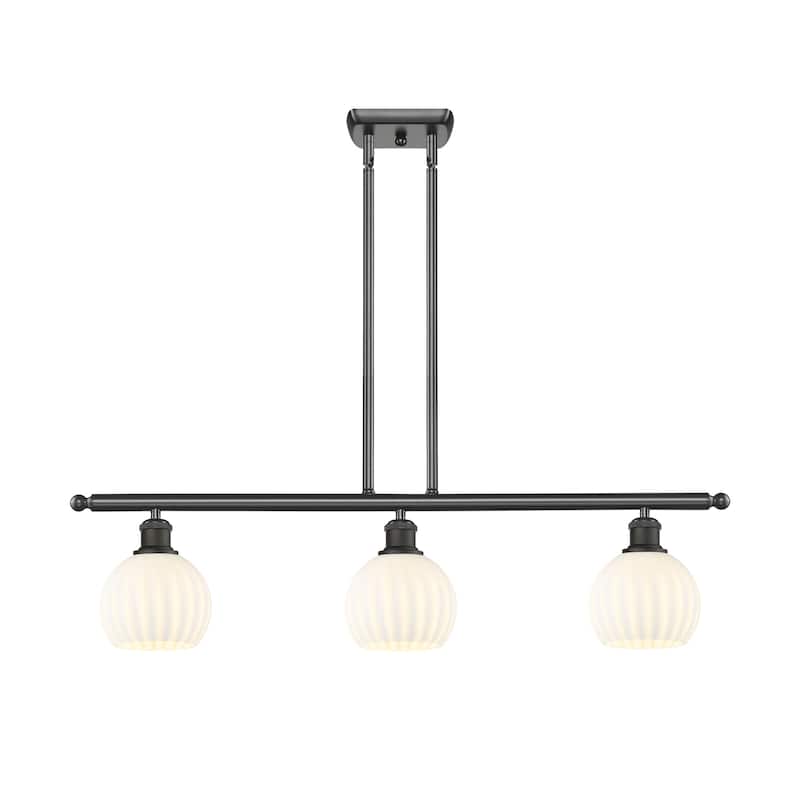 Innovations Lighting 516-3I-9-36-White Venetian-Indoor Pendant White - Oil Rubbed Bronze / White Venetian
