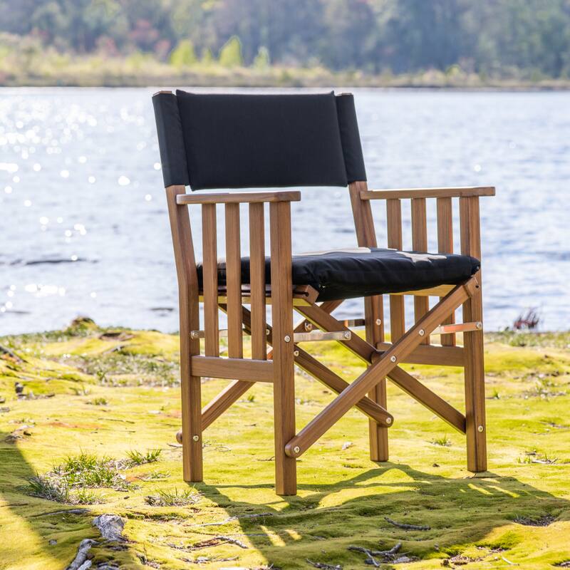 Director's Chair II with Cushion Seat Covers - 19-3/4" W x 35-1/2" x 24-1/2" D - Black