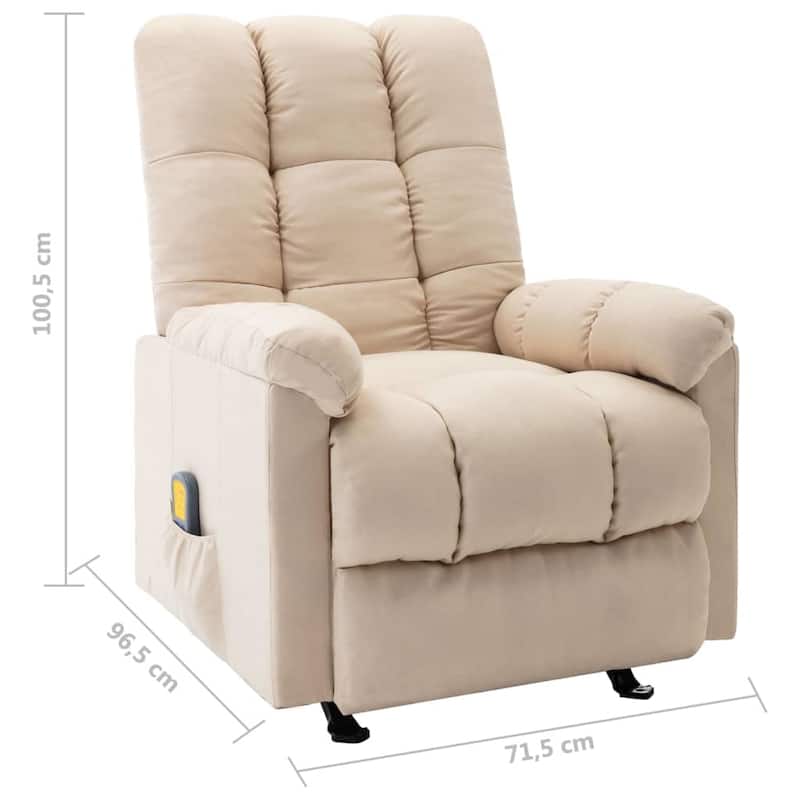 vidaXL Massage Recliner Electric Massaging Recliner Chair for Elderly Fabric - 28.1" x 38" x 39.6"