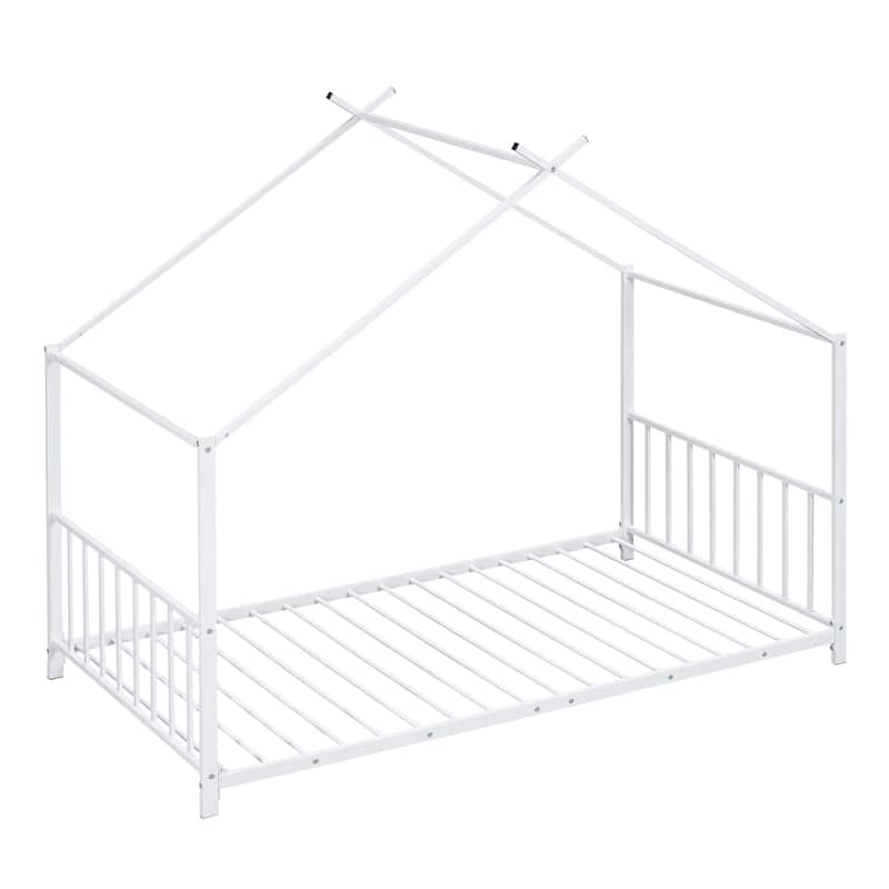 Twin Size Metal House Platform Bed