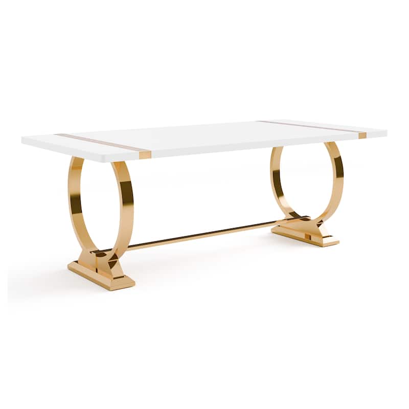 Furniture of America Carra Modern 7-Piece Stainless Steel Dining Table Set