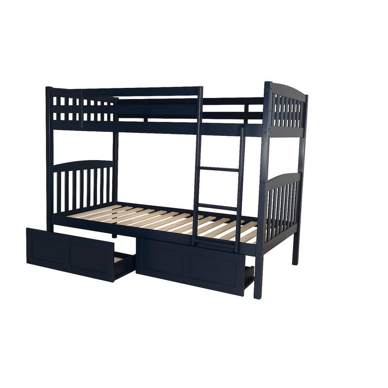Somette Claire Twin Bunk Bed with Storage Drawers
