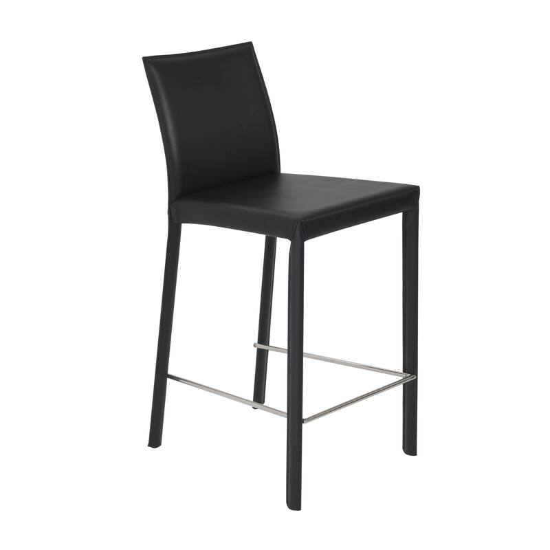 Set of Two Full Faux Leather Counter Stools - 16.93" W x 21.07" D x 37.01" H