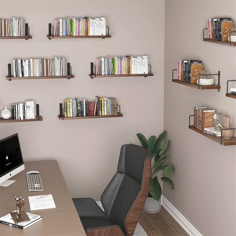 24 Inches Easy to Install Wall Mounted Shelves - 6"D x 24"W x 6"H