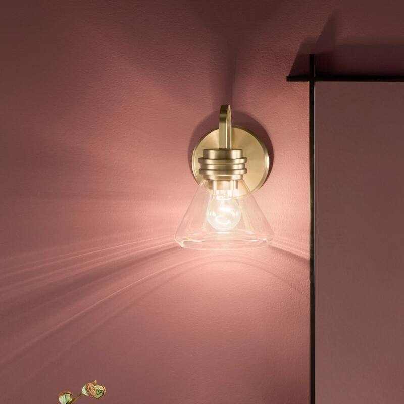Kichler Lighting Farum 9.5" 1-Light Wall Sconce with Clear Glass in Champagne Bronze