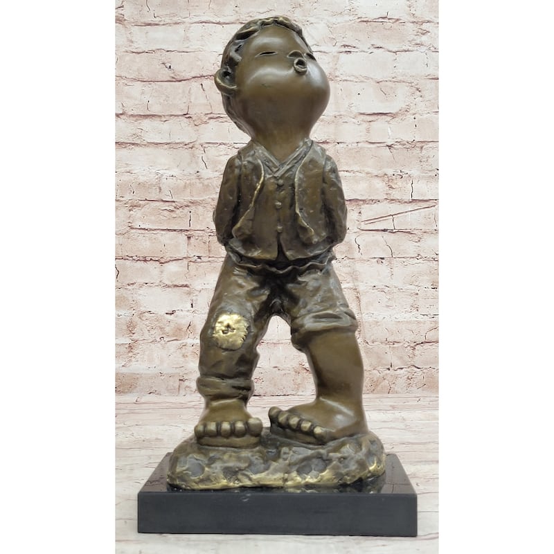 Hand Made Original Milo Chinese Boy Bronze Sculpture Lost Wax Art