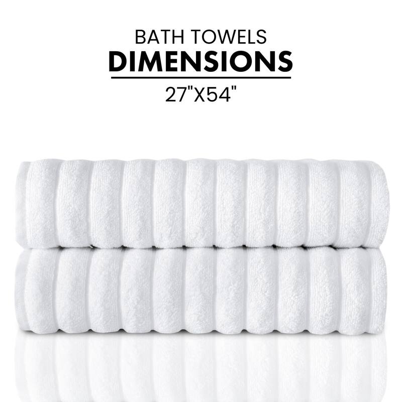 Brampton Premium Turkish Cotton 2 Piece Bath Towels Set Plush - 27x54 In