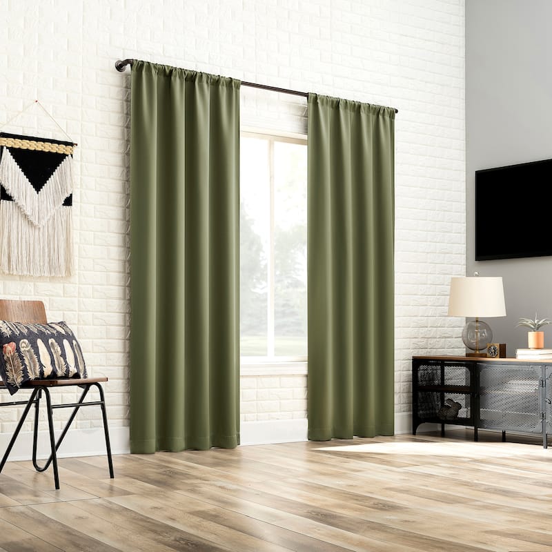 Sun Zero Bergen Theater Grade Extreme Total Blackout Rod Pocket 1-Piece Curtain Panel, Single Panel