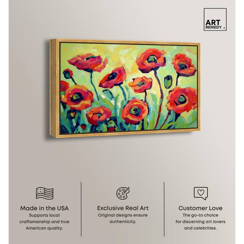 Red Poppy Field I Canvas by Art Remedy