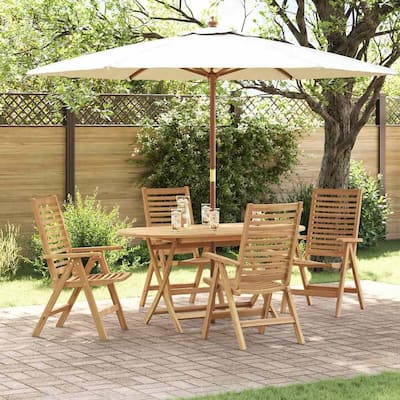 vidaXL Garden Dining Set 5/7 pcs Brown Solid teak wood - 63" x 31.5" x 29.5
