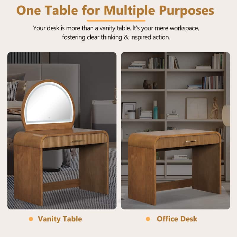 39" Makeup Vanity Table with Mirror,Touch Screen,Lighted Mirror and Drawer