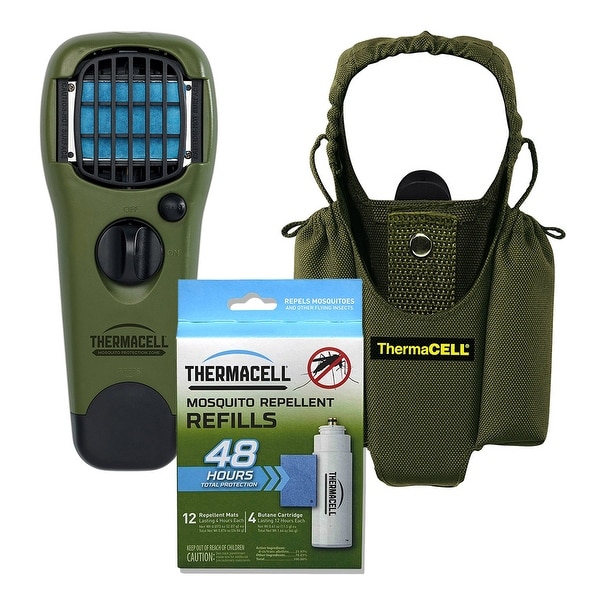 ThermaCELL Camper's Kit : Mosquito Repellent Appliance Olive, Holster, 4 Refills
