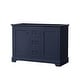 preview thumbnail 16 of 17, Wyndham Collection Avery 48" Double Free Standing Vanity Cabinet Only Dark Blue / Matte Black Hardware