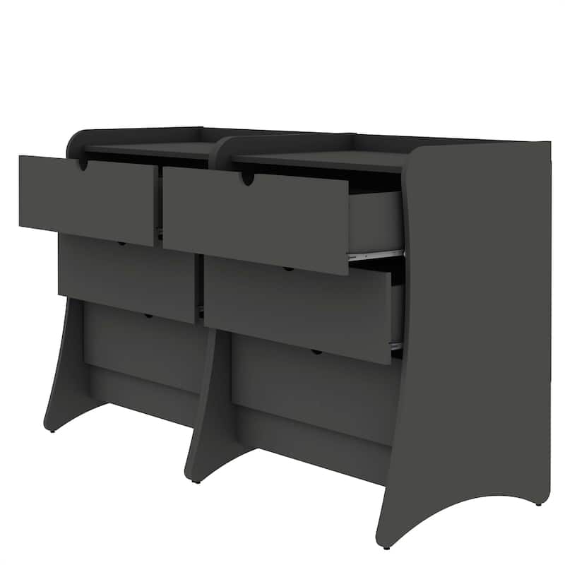 Manhattan Comfort Coney Mid-Century Modern 3-Drawer Dresser Set of 2