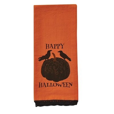 Park Designs Two Crows And Pumpkins Dishtowel Set of 2 - 18" X 28"
