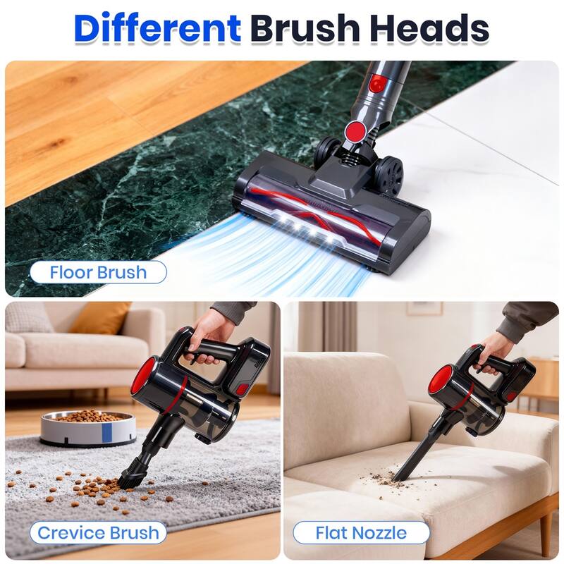 Cordless Vacuum Cleaner, Stick Vac, Powerful Suction, Rechargeable, Lightweight, and Versatile for Carpet, Hard Floor, Pet Hair