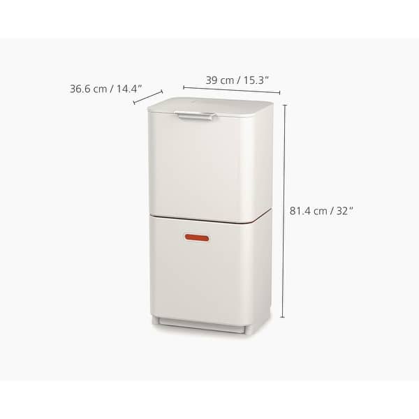 dimension image slide 1 of 4, Joseph Joseph Totem Max 60L Dual Trash Can and Recycle Bin (15.85 US Gallons)