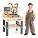 preview thumbnail 1 of 4, Kids Tool Bench Pretend Play Workbench with Tools Set & Accessories Brown