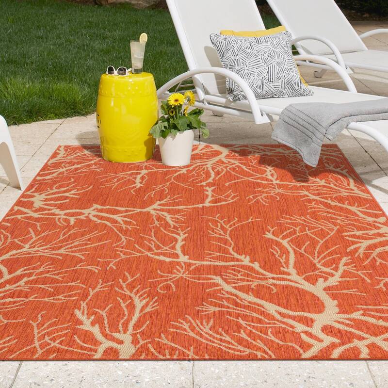 Outdoor Turgh Collection Area Rug - Terracotta - 7'x10'