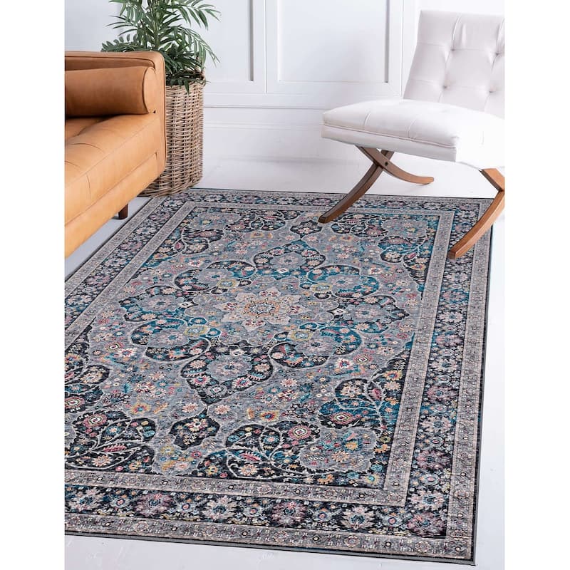 Halogen Veroni Grey/Teal Area Rug - 5' X 7'