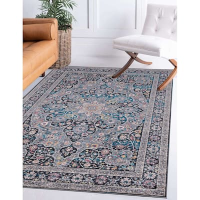 Halogen Veroni Grey/Teal Area Rug - 5' X 7'
