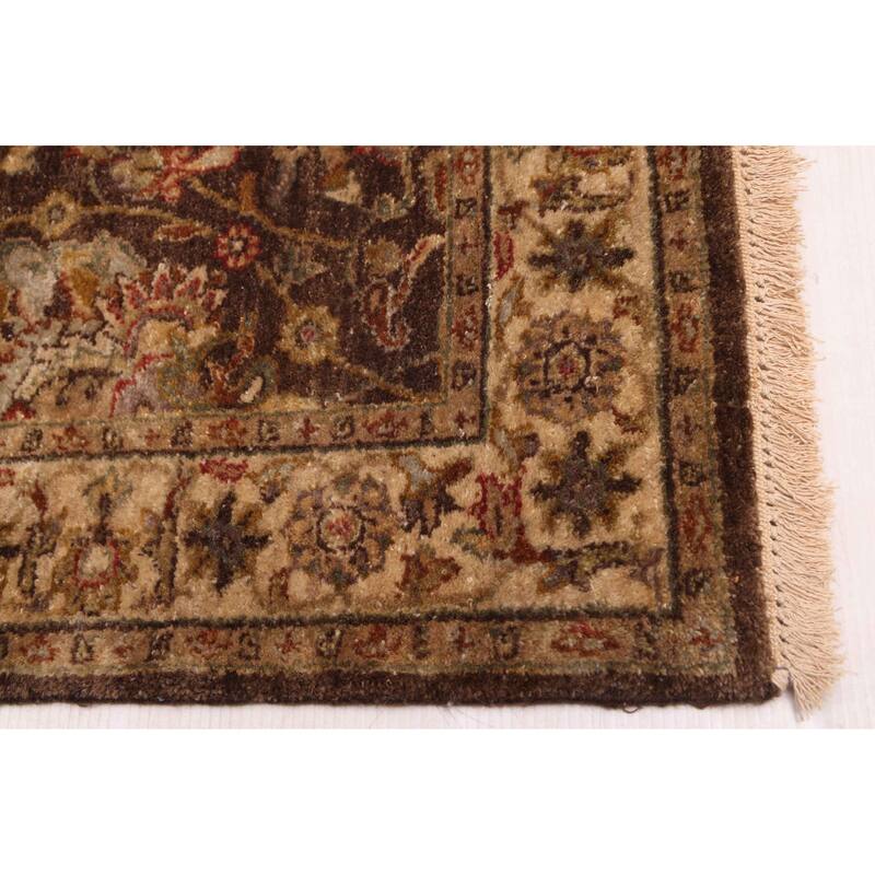 ECARPETGALLERY Hand-knotted Mirzapur Dark Brown Wool Rug - 2'8 x 9'10