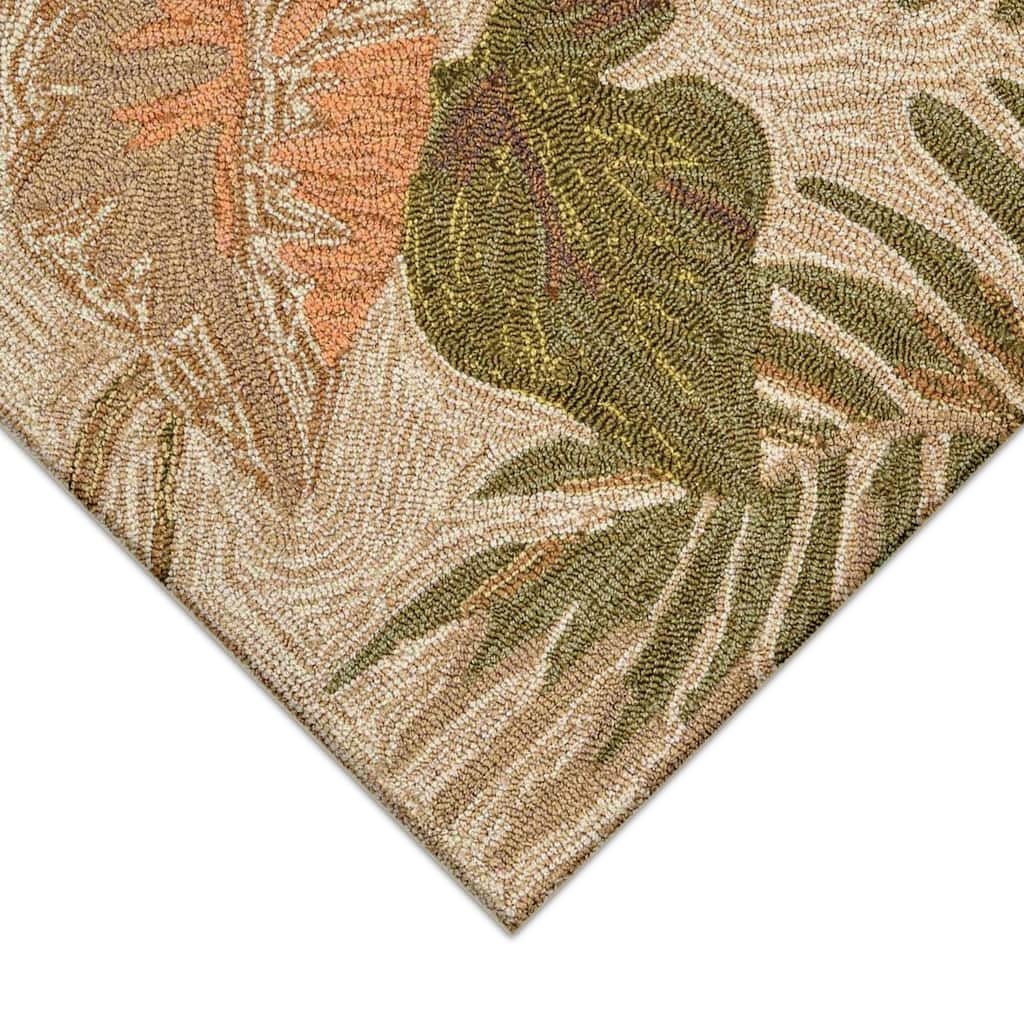 Liora Manne Ravella Tropical Leaf Indoor/Outdoor Rug Neutral