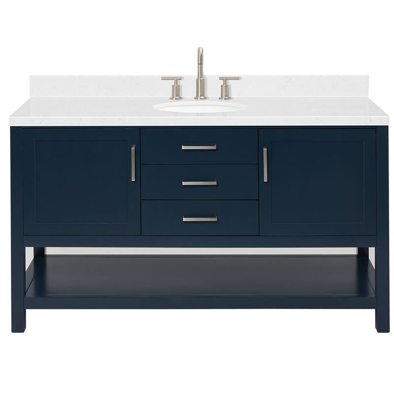 Ariel R060SCQOVO Bayhill 60" Free Standing Single Basin Vanity Set - Midnight Blue