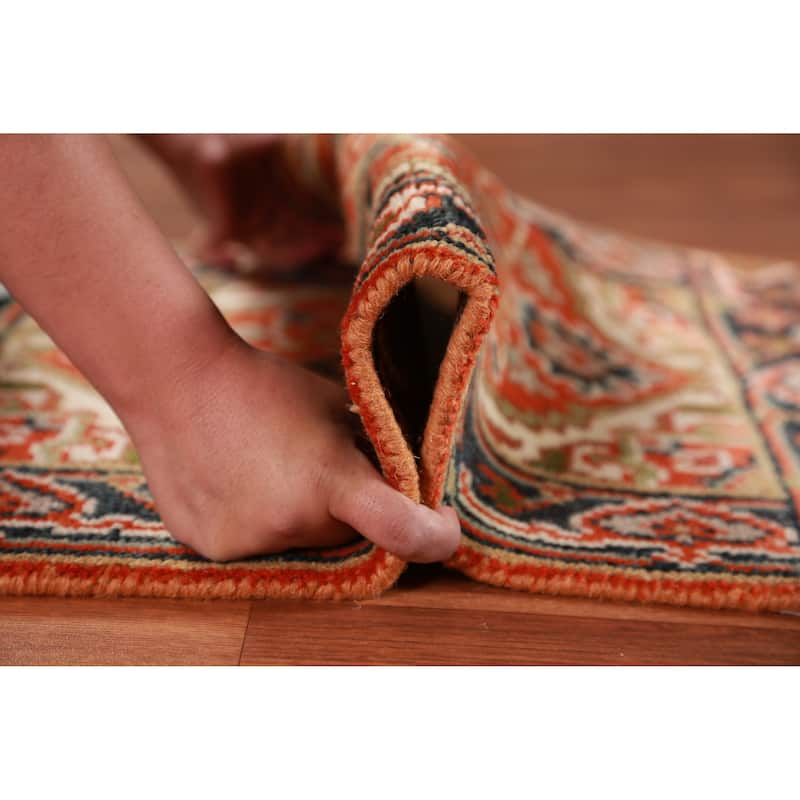 Orange Heriz Serapi Foyer Rug Oriental Handmade Wool Carpet - 2'0" x 3'0"