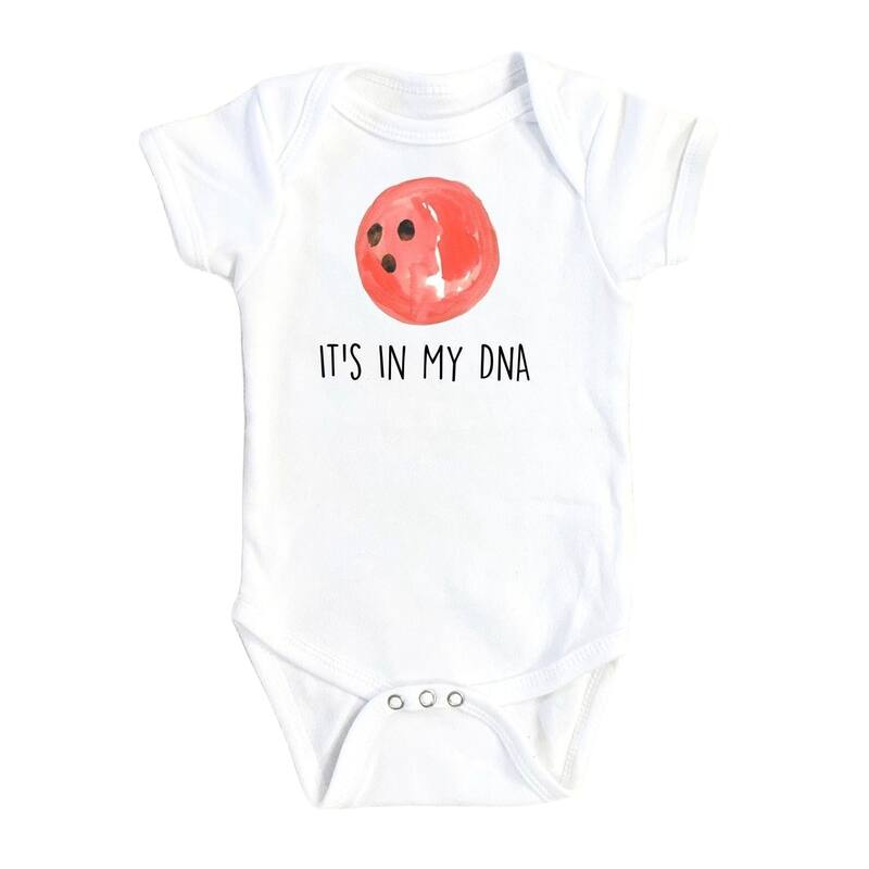 Bowling Dna- Baby Boy Girl Clothes Infant Bodysuit Funny Cute Newborn - White - Newborn