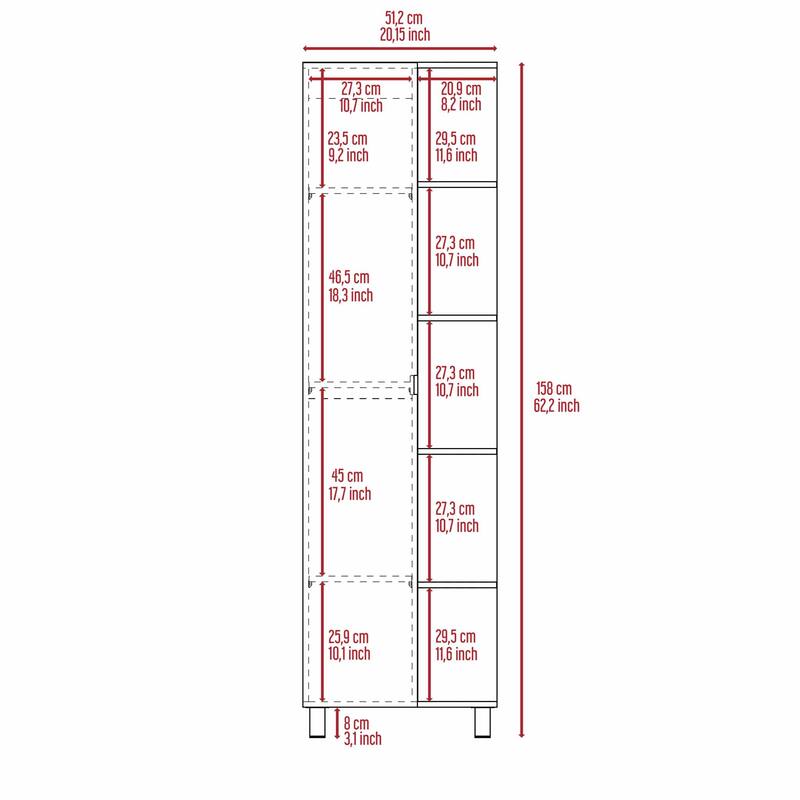 Portland 5-Shelf Linen Cabinet