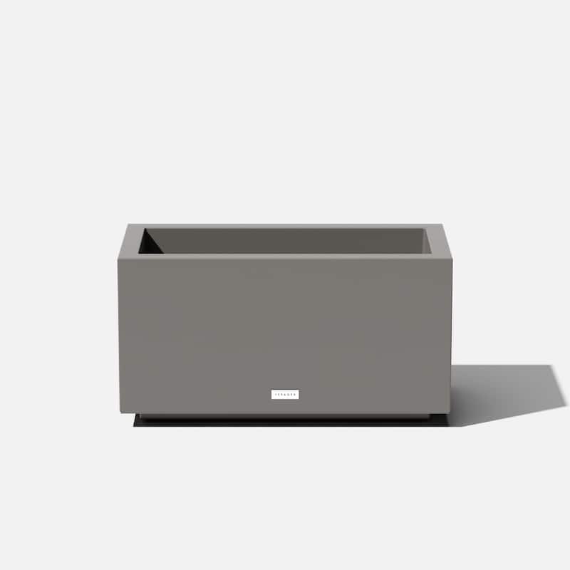 Block Series Long Box Planter - 13"H x 11"W x 25"L - Grey