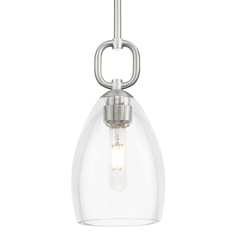Innovations Lighting 485-1S-G485-6CL Hudson 6" Wide Mini Pendant with - Satin Nickel