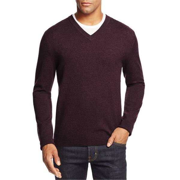Bloomingdale S Mens Cashmere V Neck Pullover Sweater Blue X Large Overstock 30818307 Blue