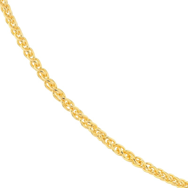 Curata 10k Yellow Gold 1.65mm Round Wheat Chain Necklace (Lobster)