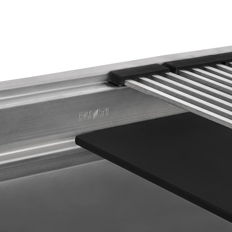 Ruvati 45-inch Workstation Two-Tiered Ledge Kitchen Sink Undermount 16 Gauge Stainless Steel - RVH8335 - 45 x 19