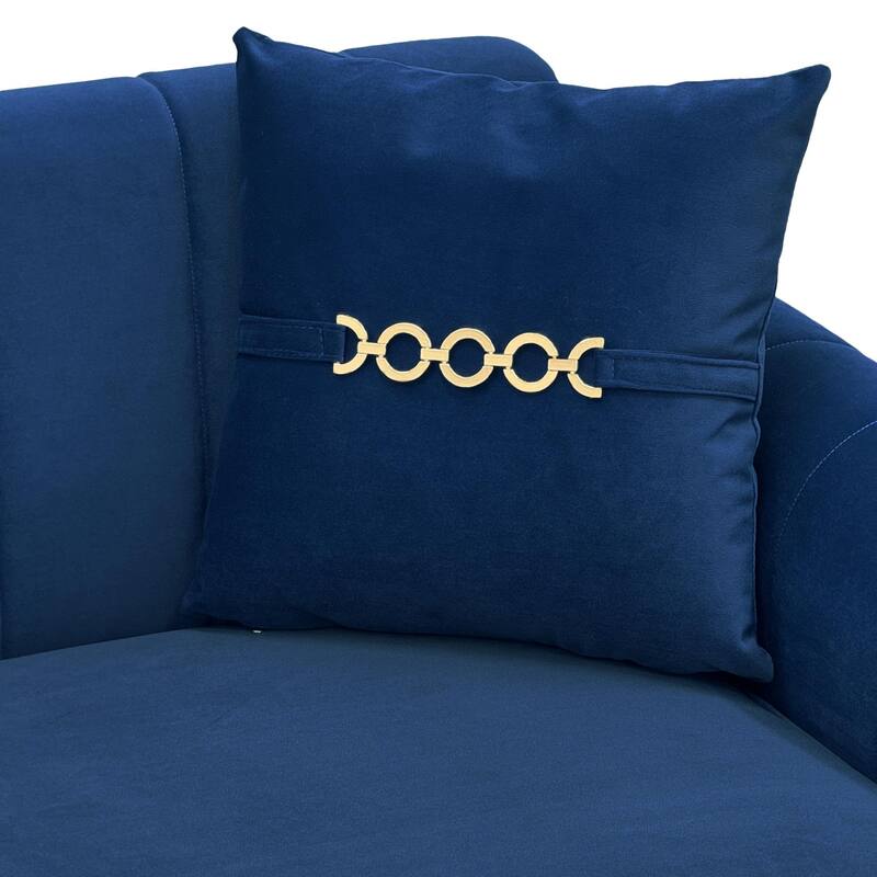 87.4" Luxury Loveseat Sofa with Metal Legs, Round Arms