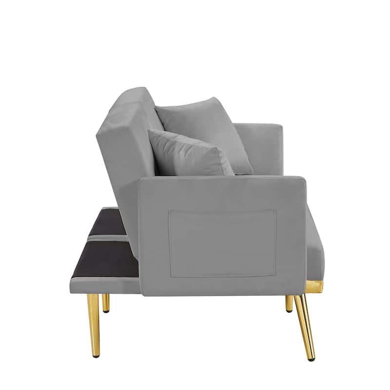 Modern Velvet Sofa Bed for Living Room, Office, Spacious Space