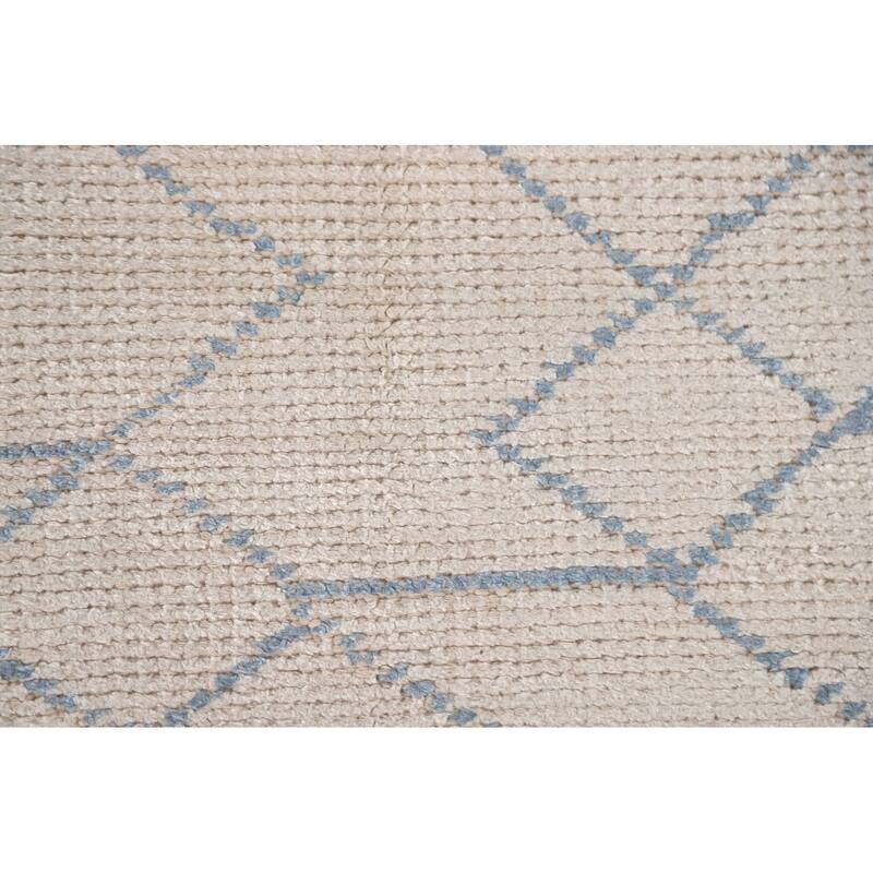 Moroccan Oriental Area Rug Handmade Trellis Wool Carpet - 5'1"x 7'11"