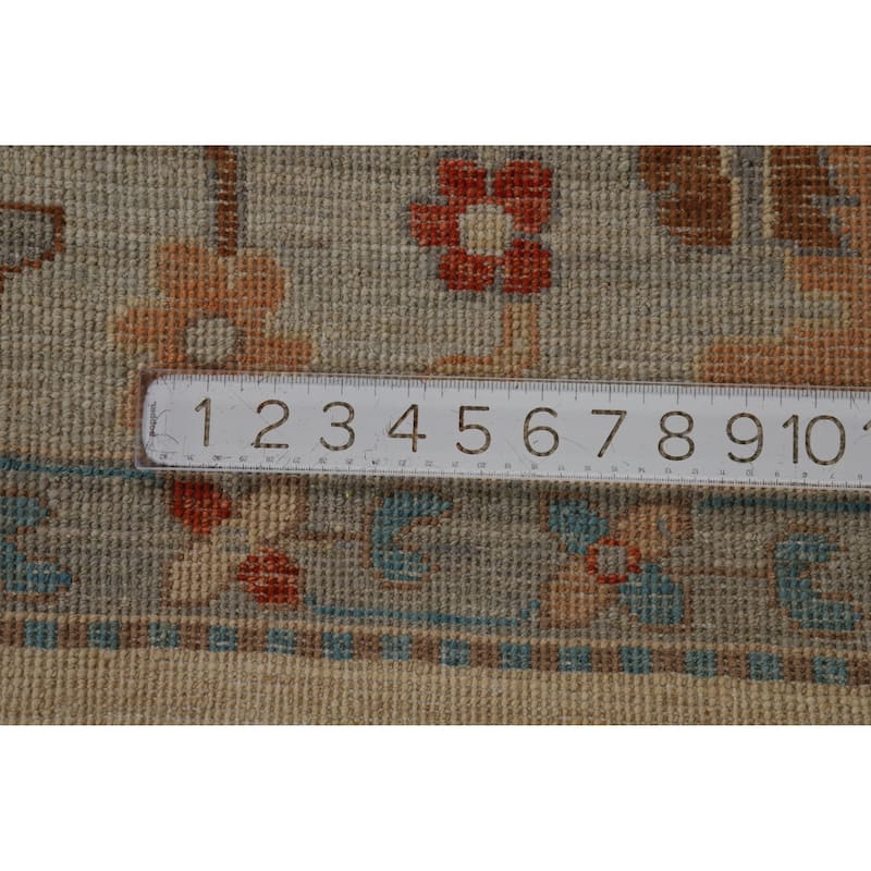 Hand Knotted Oriental 100% Wool Carpet Transitional All-Over Beige & Ivories Oushak Area Rug - 9' 11'' X 8' 2''