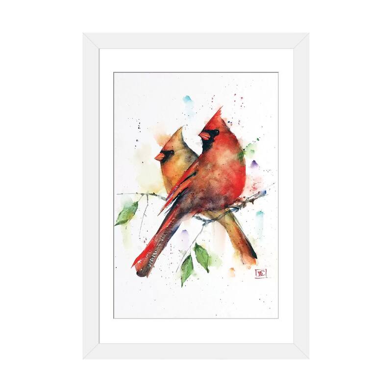 iCanvas "Cardinal Pair" by Dean Crouser - White - 24x16x1
