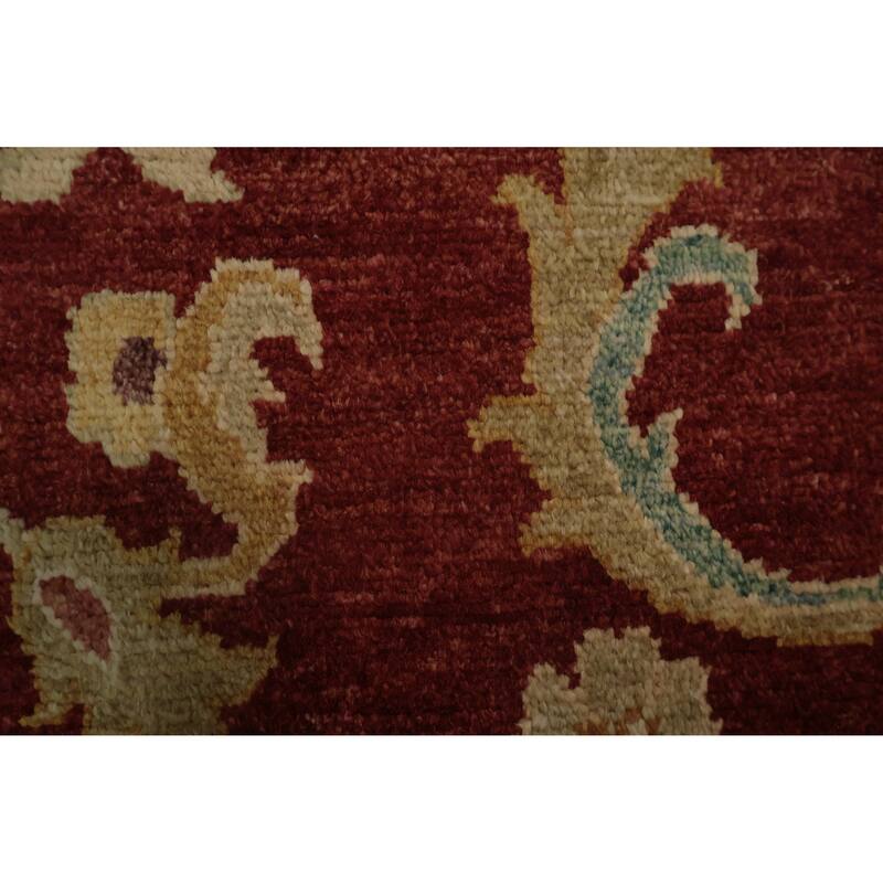 Hand Knotted Oriental 100% Wool Carpet Traditional All-Over Oranges & Rust Peshawar Area Rug - 9' 7'' X 7' 7''