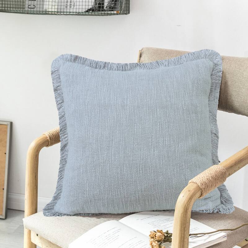 HomeRoots 20" X 20" Micro Gray 100% Cotton Zippered Pillow
