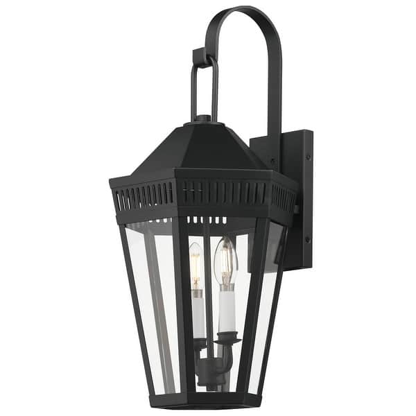 slide 2 of 4, Maxim 30594CL Oxford 2 Light 23" Tall Outdoor Wall Sconce Black