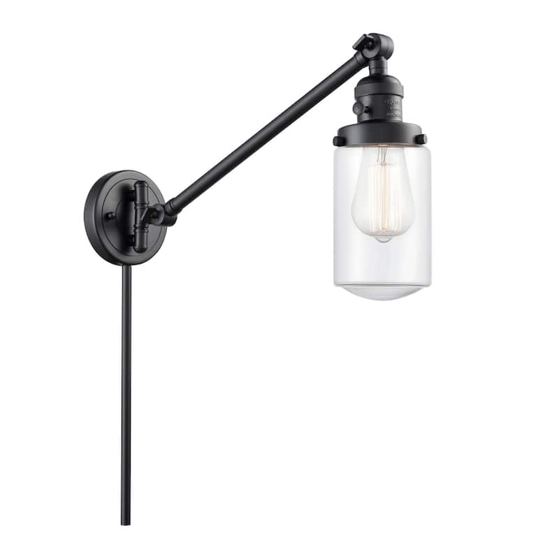 Innovations Lighting Dover 26" Tall Bathroom Sconce - Matte Black / Clear