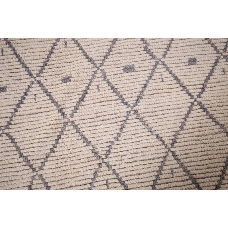 Earth Tone Moroccan Area Rug Handmade Wool Carpet - 8'3" x 10'2"
