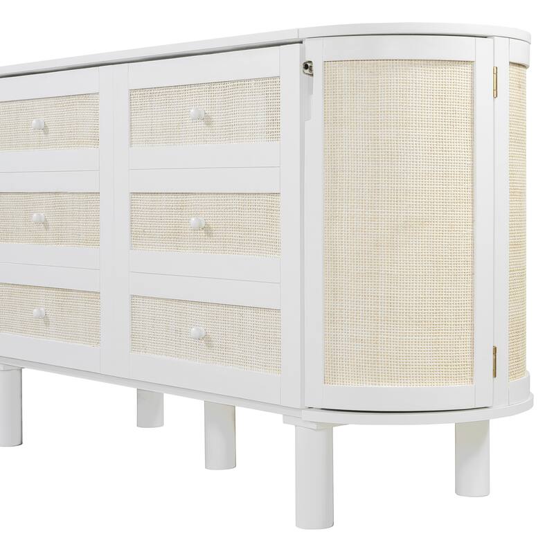 Space-Saving Full Murphy Bed with Hidden Storage and Modern Woven Design in White