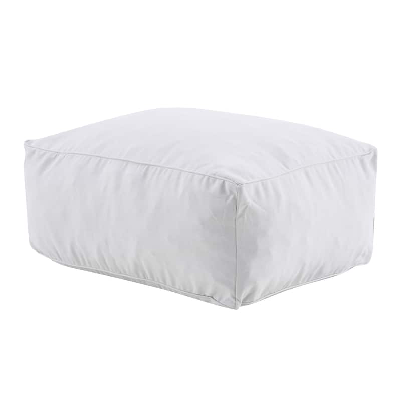 Christopher Knight Home - Nerissa 2-Piece Modular Outdoor/Indoor Bean Bag Sectional Sofa Set with Shredded Foam Filled & Ottoman