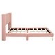 preview thumbnail 27 of 28, Queen Size Corduroy Upholstered Platform Bed with Wingback Headboard