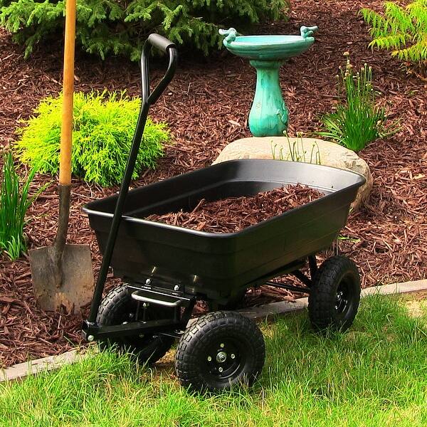 Shop Sunnydaze Heavy Duty Garden Dump Cart 36 5 Inch Long X 20